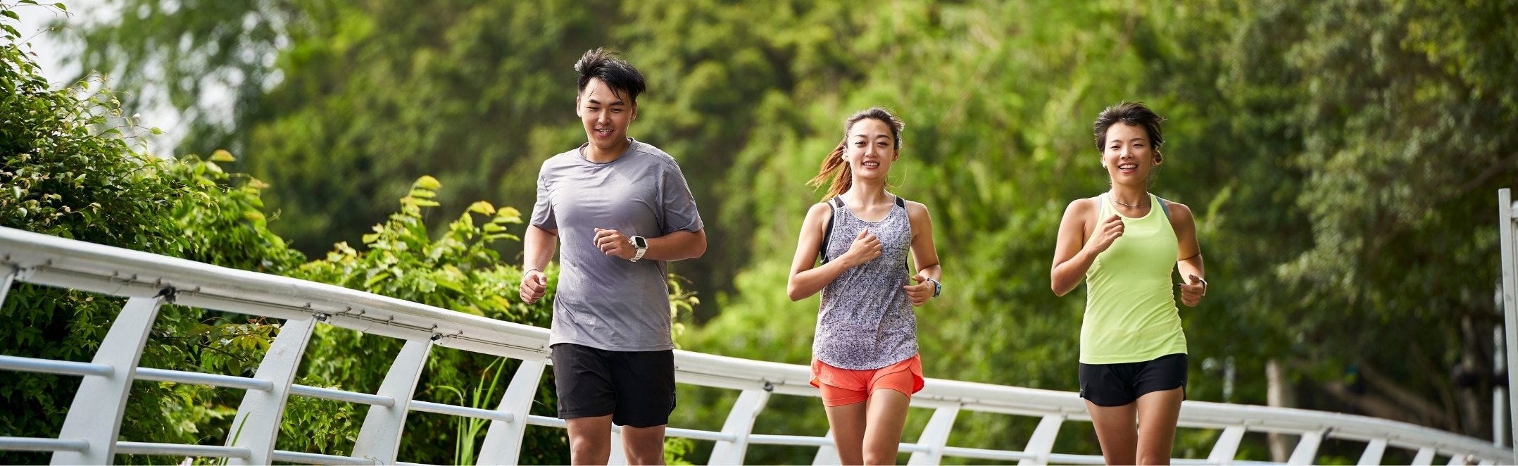 Running through a park in Singapore.
