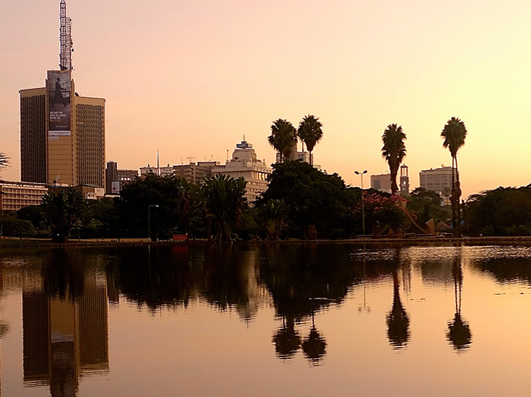 City view of Nairobi at Sunset