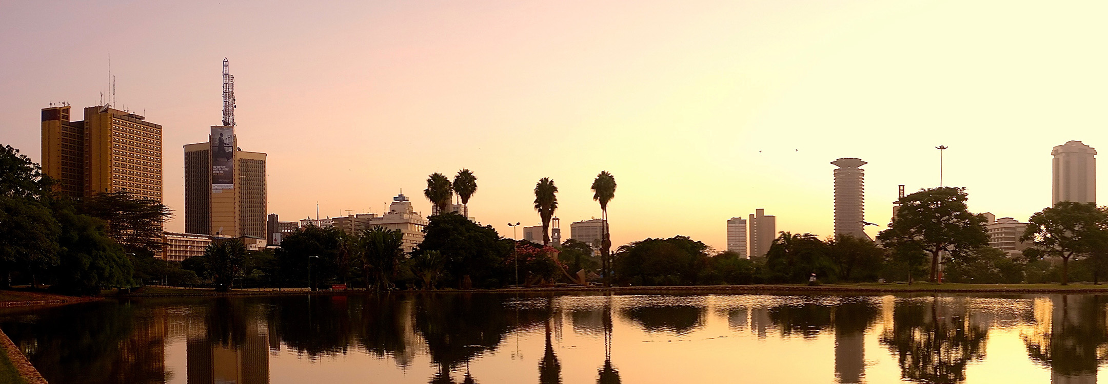 City view of Nairobi at Sunset