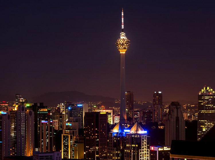  KL Tower at night